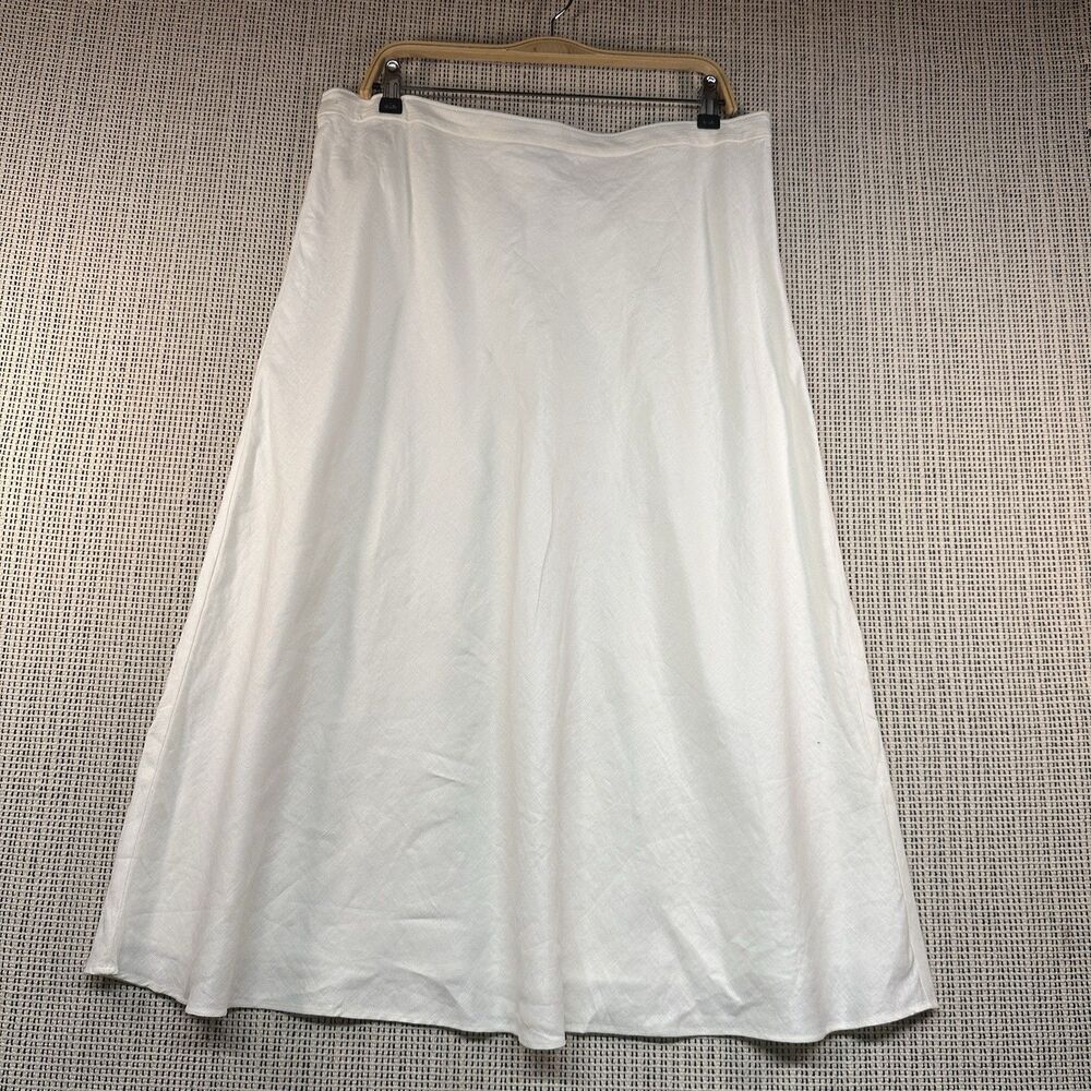 Talbots Cottagecore White Linen Blend Maxi Skirt A-Line NWT Women’s Size 16